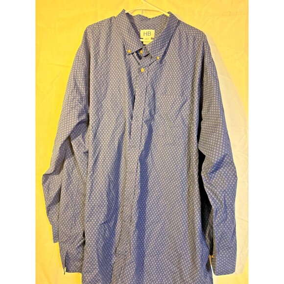 HBCali Other - HB Long Sleeve Blue Pattern Dress Shirt Men's Big and Tall 3XLT 3X 3XL Preppy